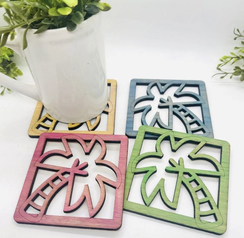 Palm tree Coaster set view 2