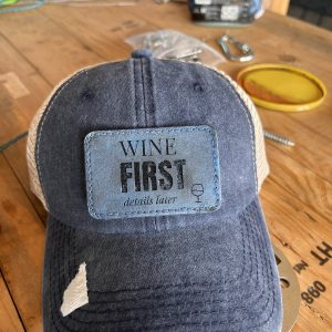 Wine First details later faded hat
